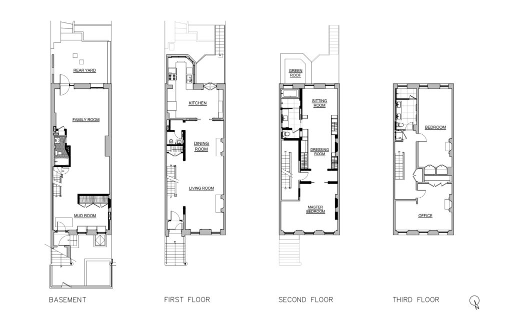 Brooklyn Heights Row House Blueprint by Delson or Sherman Architects PC