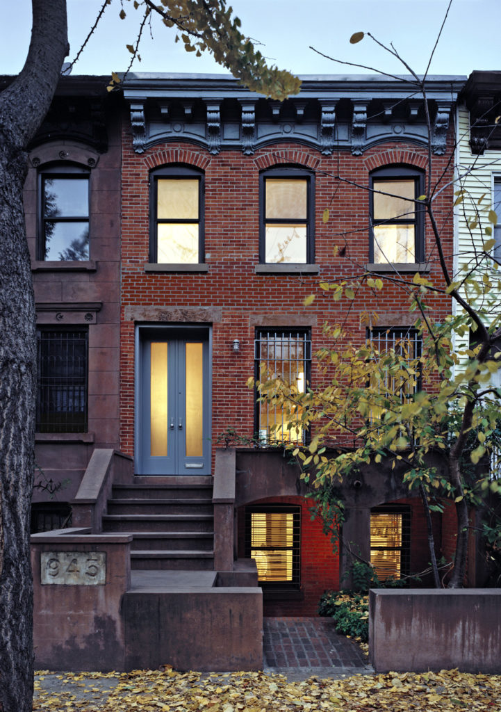 Crown Heights Row House, Front Facade by Delson or Sherman Architects PC