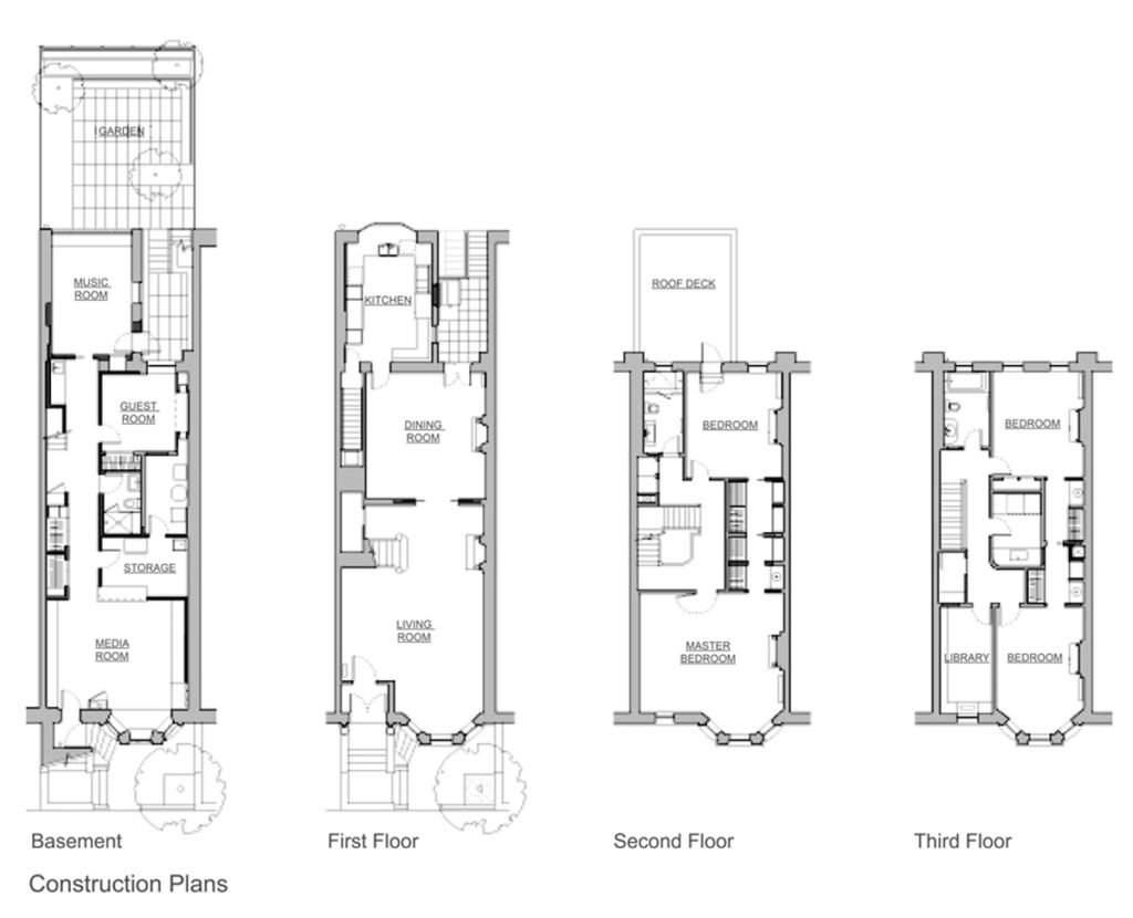 Park Slope Townhouse, Blueprint by Delson or Sherman Architects PC