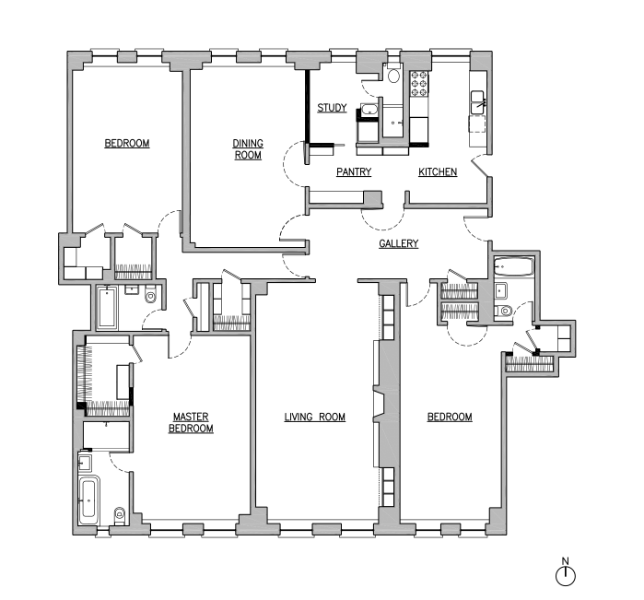 Central Park West Apartment Blueprint by Delson or Sherman Architects PC