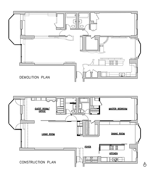 	Greenwich Village Apartment, Blueprint by Delson or Sherman Architects PC