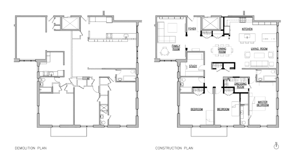 Park Slope Apartment Combination, Blueprint by Delson or Sherman Architects PC